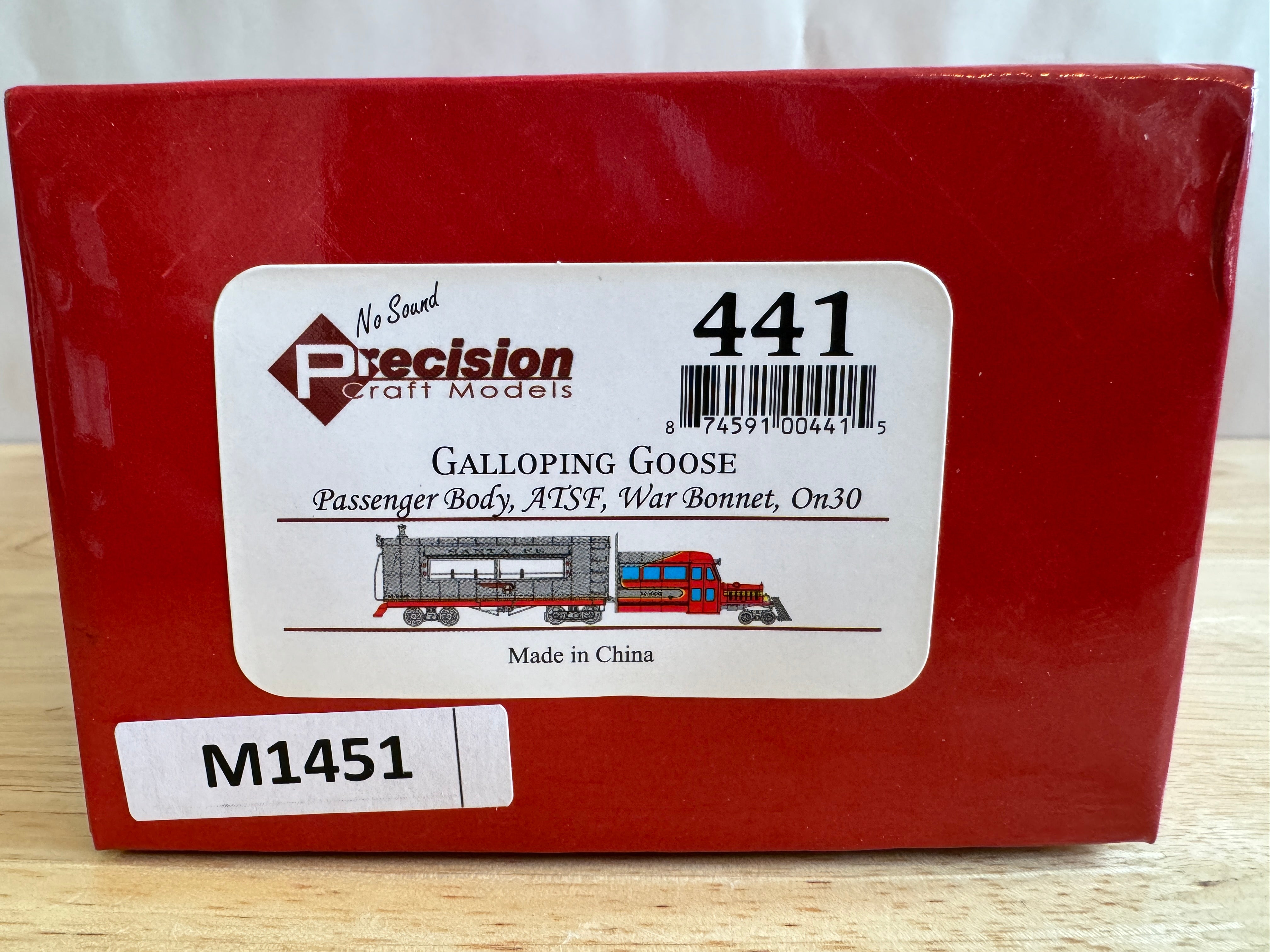 Precision Craft Models 441 HO Scale "ATSF" War Bonnet, Galloping Goose #M-1000-Second hand-M1451