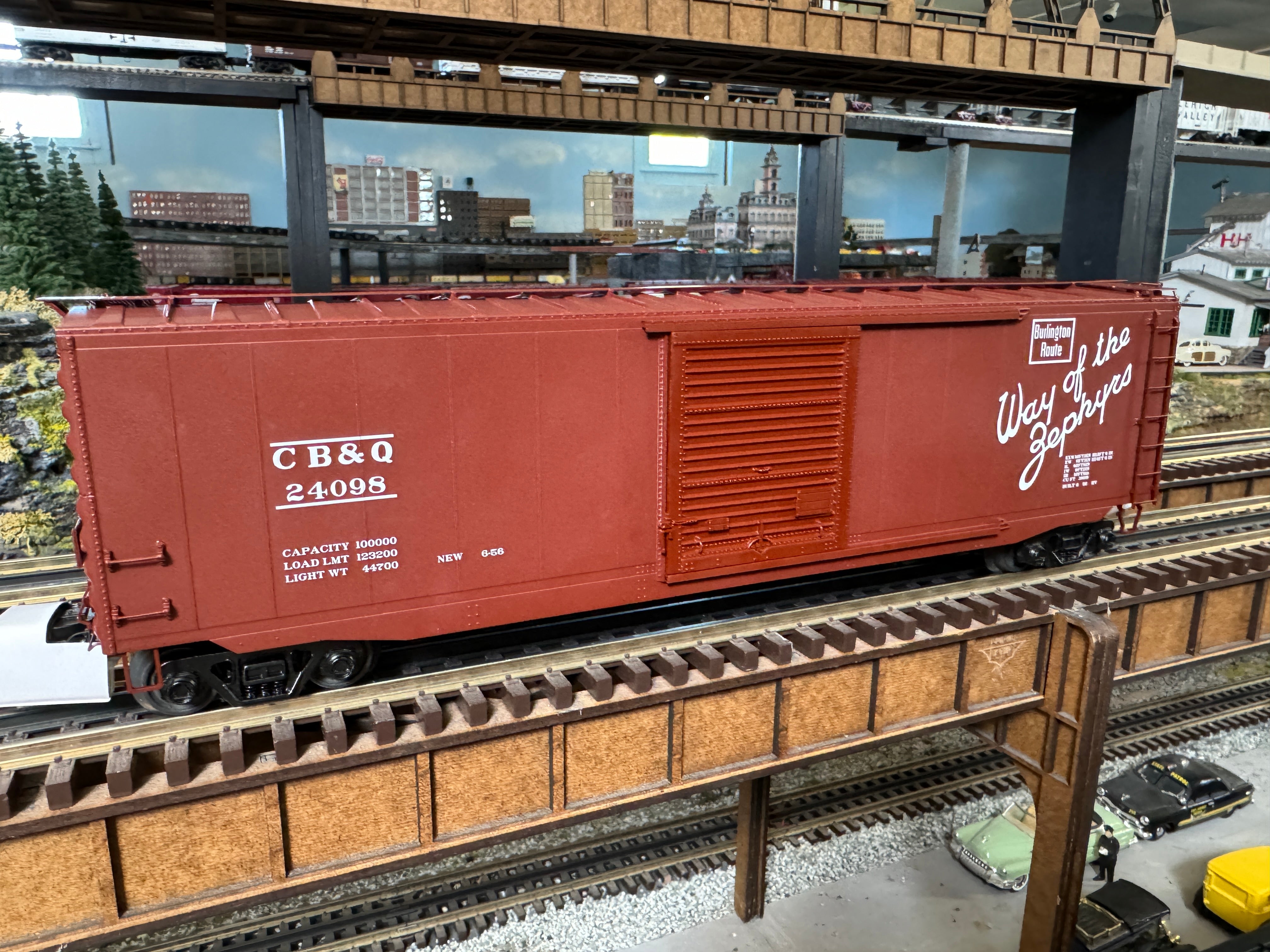 MTH 20-99386 - 50’ PS-1 Box Car w/Youngstown Standard Door "Burlington" #24098 - Custom Run for Berwyn’s