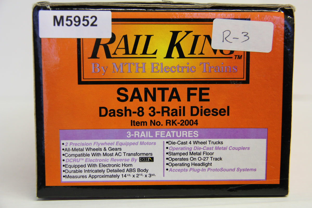 Rail King RK-2004 Santa Fe Dash-8 3 Rail Diesel-Second hand-M5952 - MrMuffin'sTrains
