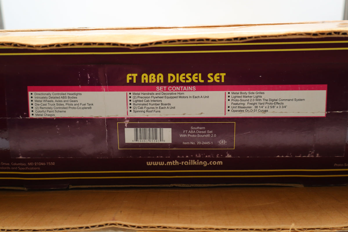 MTH 20-24451 Southern FT ABA Diesel Set-Second hand-M8476