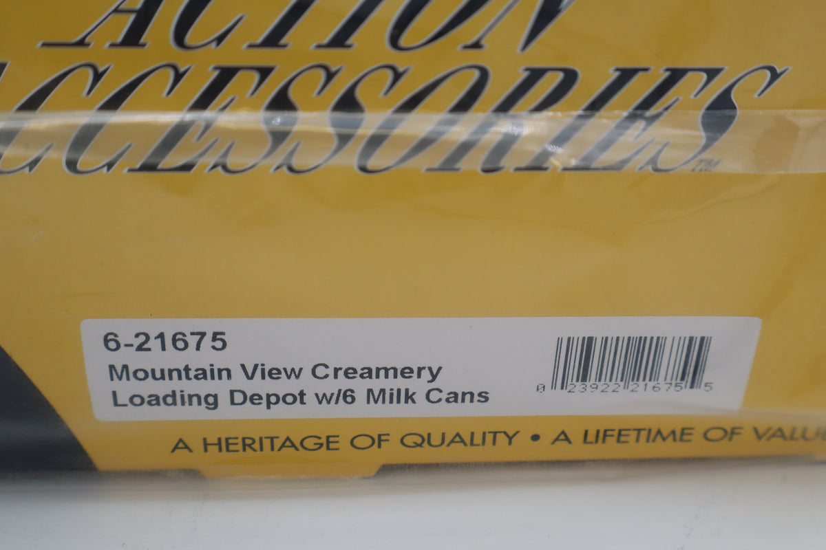 K Line 6-21675 Mountain View Creamery Loading Depot w/ 6 Milk Cans-Second hand-M8350