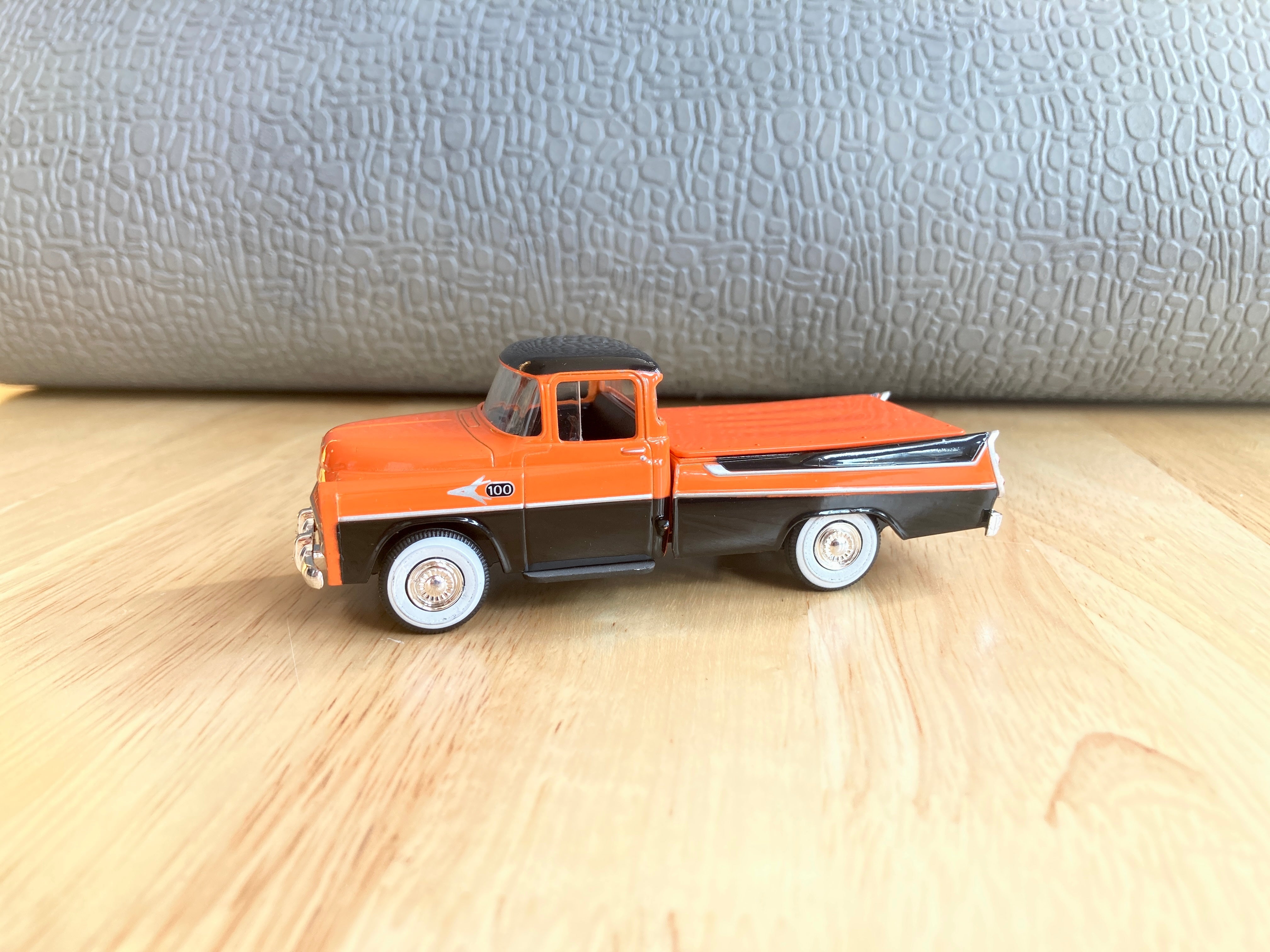 1957 Dodge Sweptside Truck (Orange/Black) 1/48 Diecast Car