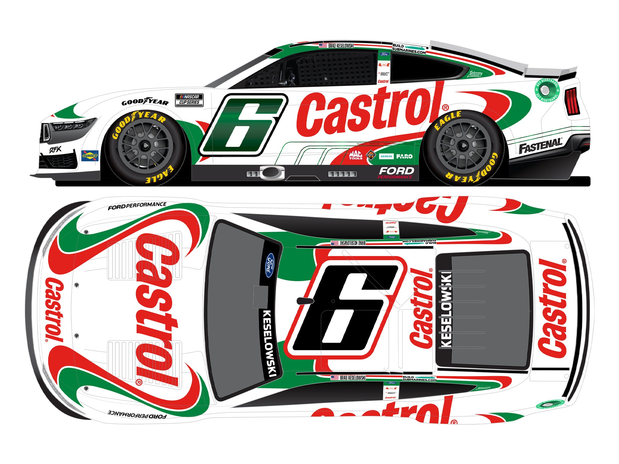 Lionel Racing - NASCAR Cup Series 2024 - Brad Keselowski - #6 Castrol Throwback