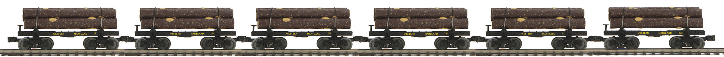 MTH 20-92326 - Skeleton Flat Car "Western Maryland" w/ Log Load Set #2