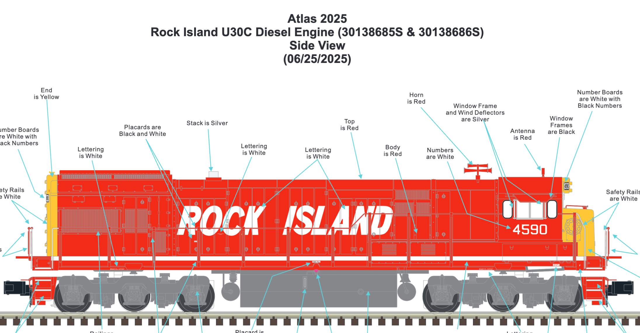 Atlas O 30138685S - Premier - U30C Diesel Locomotive "Rock Island" #4590 - Custom Run for Mr.Muffin's Trains