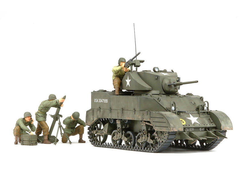 Tamiya 35313 - U.S. Light Tank M5A1 – Pursuit Operation w/ 4 Figures - 1/35 Scale Model Kit