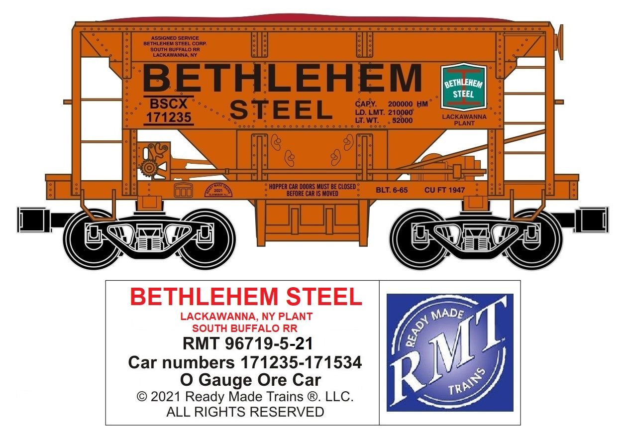 Ready Made Trains RMT-96719-521 - Ore Car "Bethlehem Steel" (Lackawanna, NY Plant)