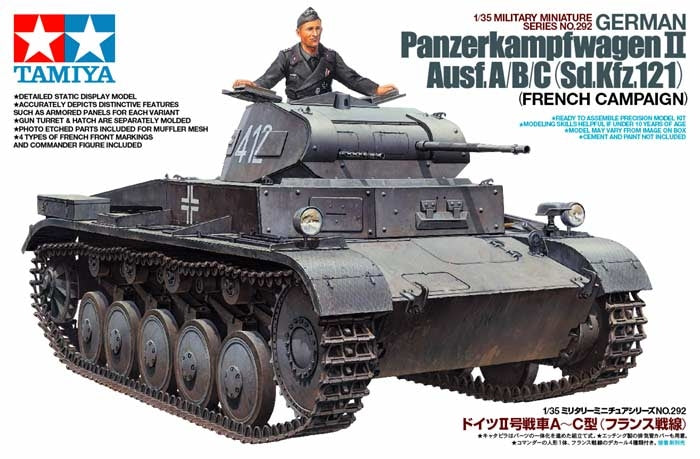 Tamiya 35292 - German Pz.Kpfw II Ausf.A/B/C (French Campaign) - 1/35 Scale Model Kit