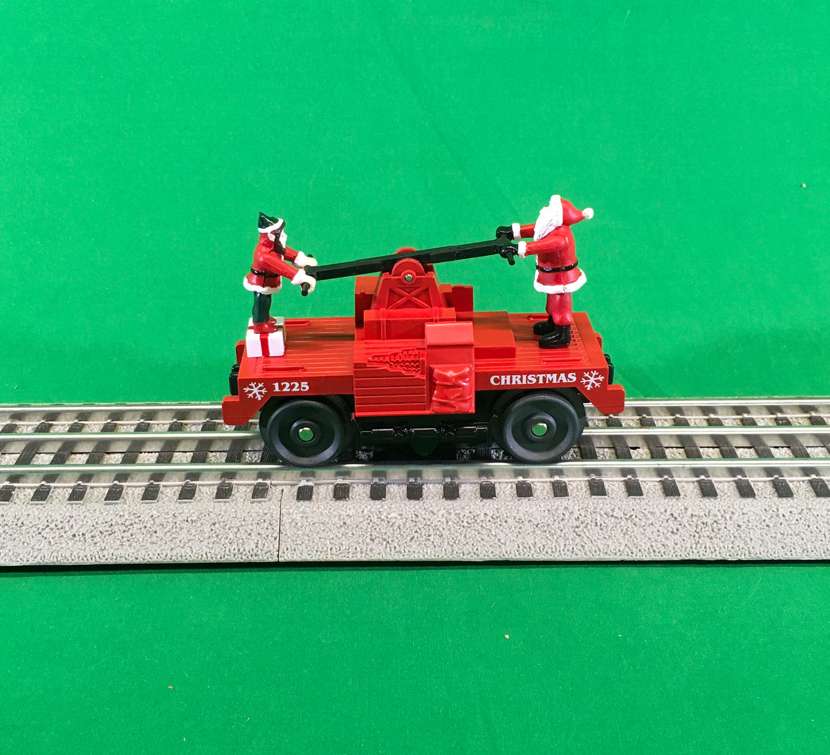 MTH 30-5234 - Operating Hand Car "Christmas" #1225 (Red)
