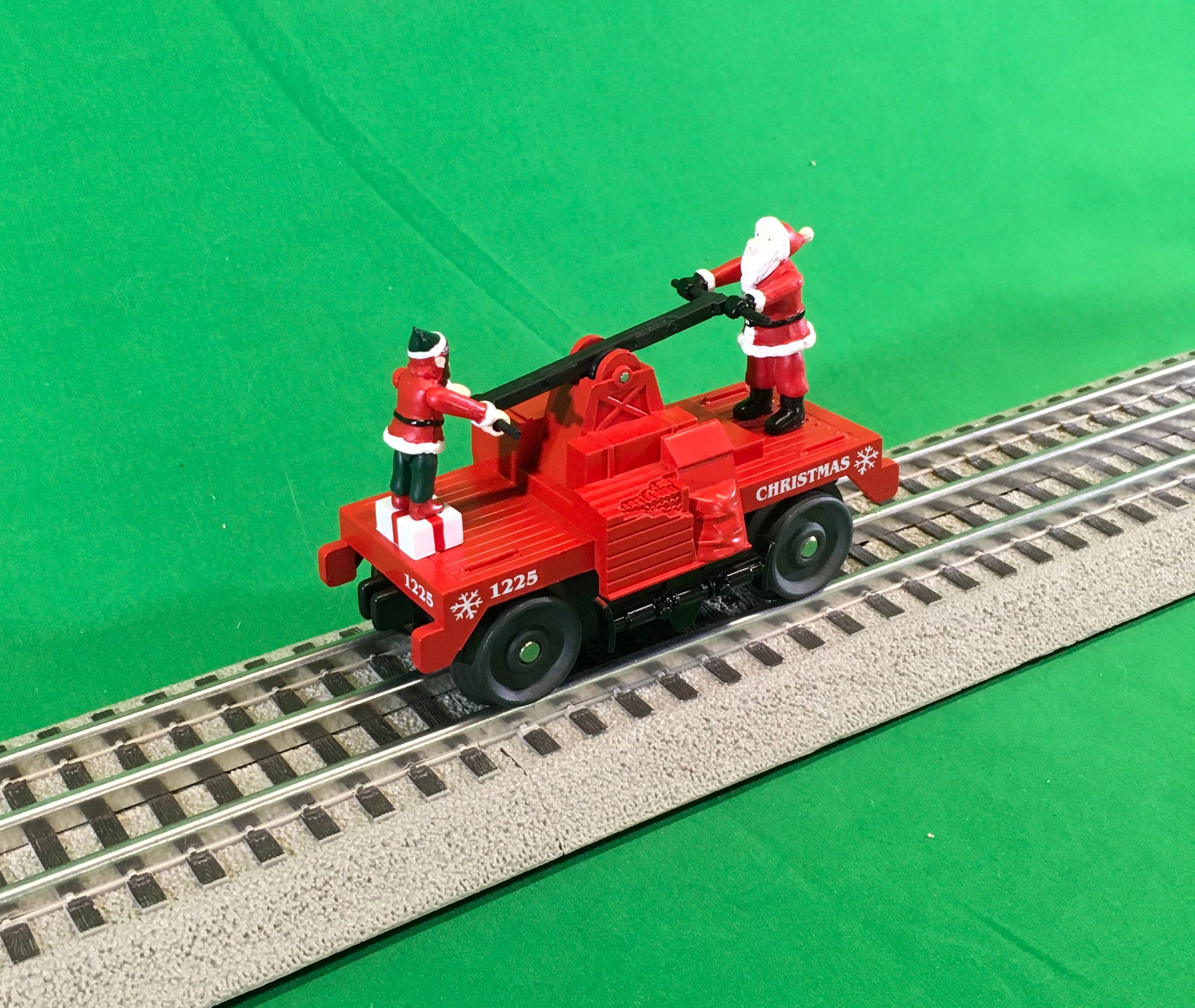 MTH 30-5234 - Operating Hand Car "Christmas" #1225 (Red)
