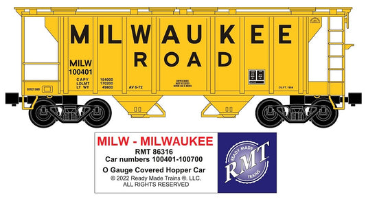 Ready Made Trains RMT-86316 - 2-Bay Covered Hopper Car "Milwaukee Road"