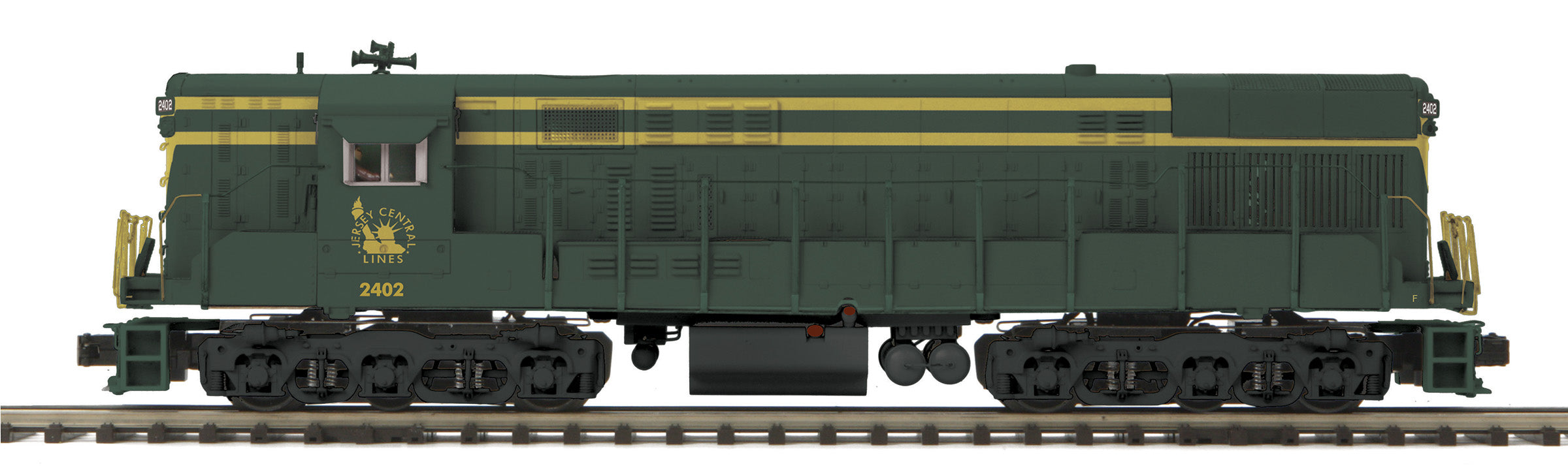 MTH 20-21646-1 - FM Train Master Diesel Engine "Jersey Central" #2402 w/ PS3 (Hi-Rail Wheels)
