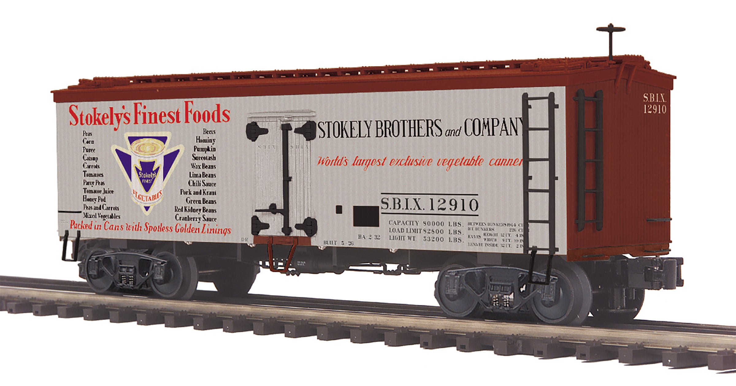 MTH 20-94629 - 36’ Woodsided Reefer Car "Stokely Brothers & Co." #12910 - Custom Run for MrMuffin'sTrains