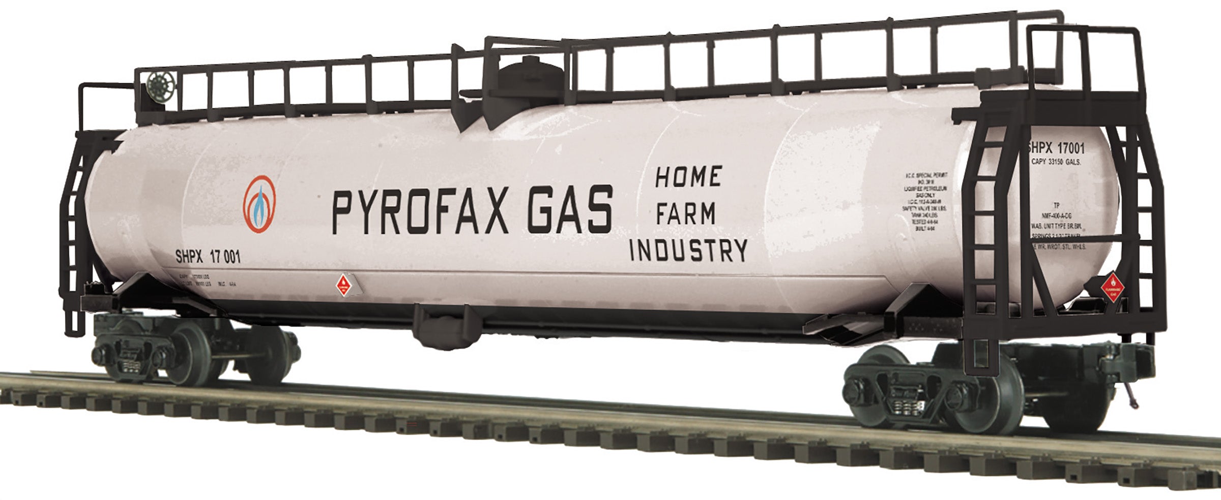 MTH 20-96815 - 33K Gallon Tank Car Pyrofax Gas – MrMuffin'sTrains
