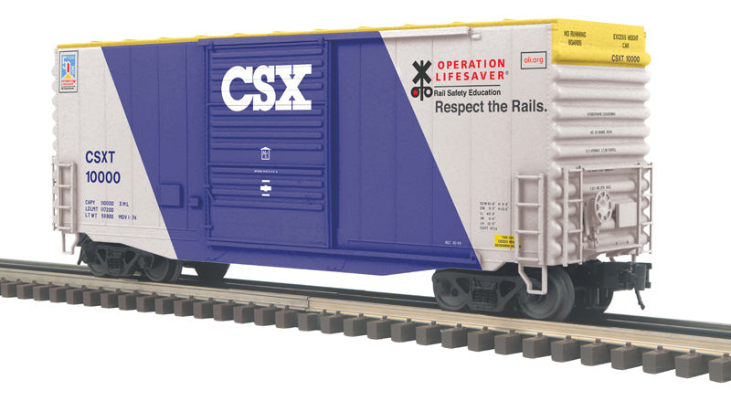 Atlas O 2001129 - Trainman - 40' Hy-Cube Box Cars "CSX" (Operation Lifesaver)