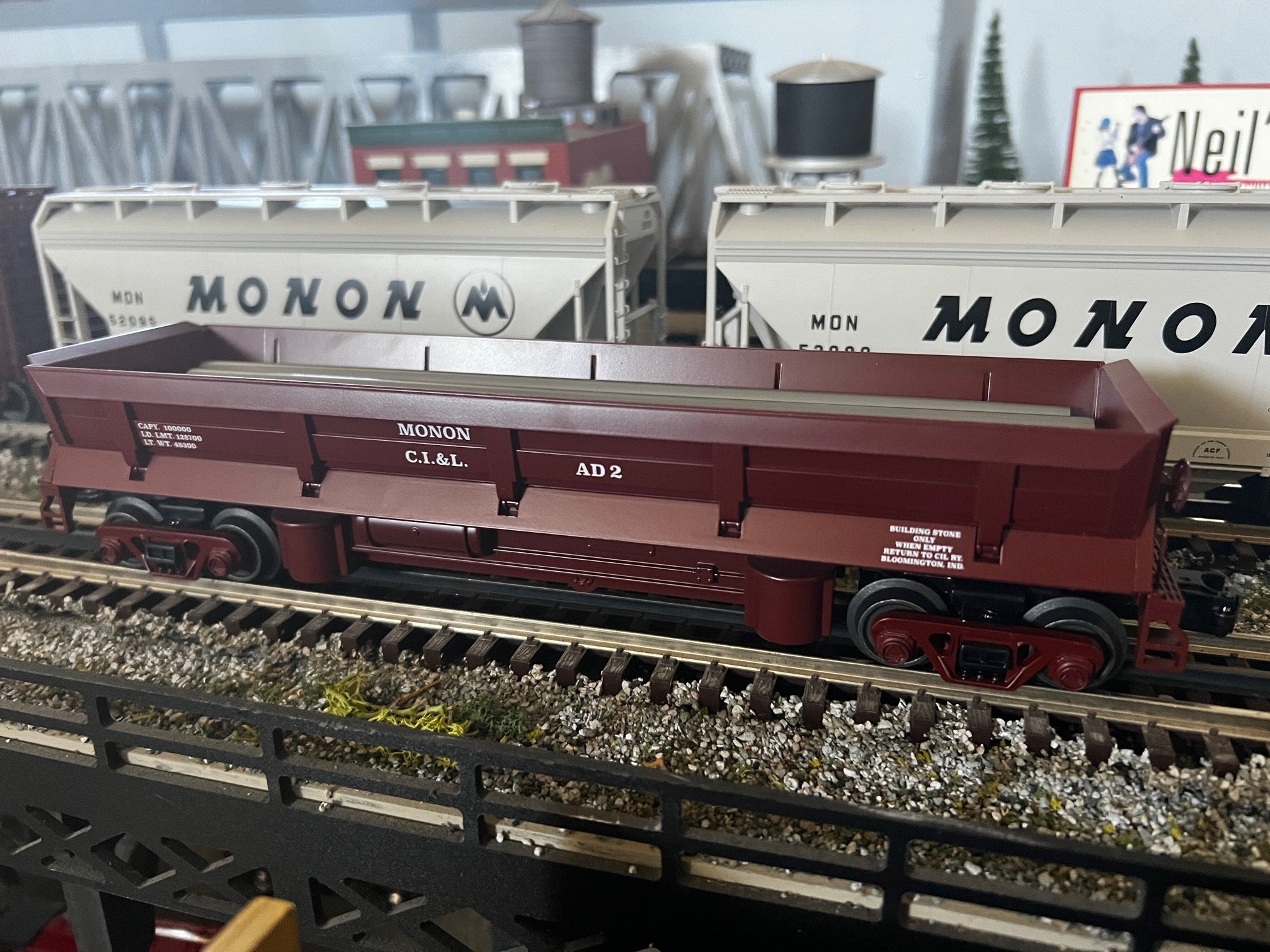 Atlas O 3009968S - Premier - Operating Dump Car "Monon" - Custom Run for MrMuffin'sTrains