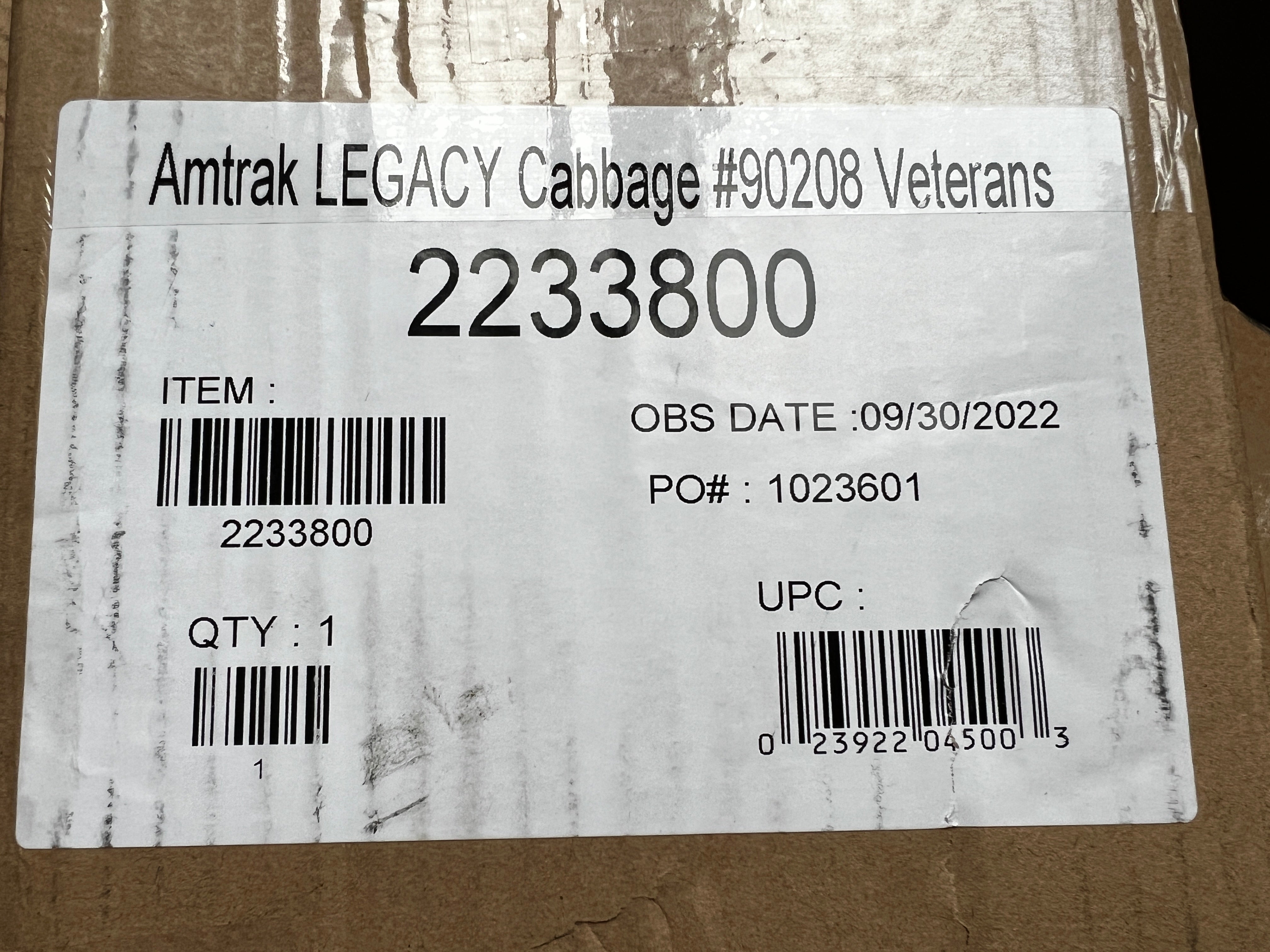 Lionel 2233800 - Legacy Cabbage Diesel Locomotive "Amtrak" #90208 (Veterans)