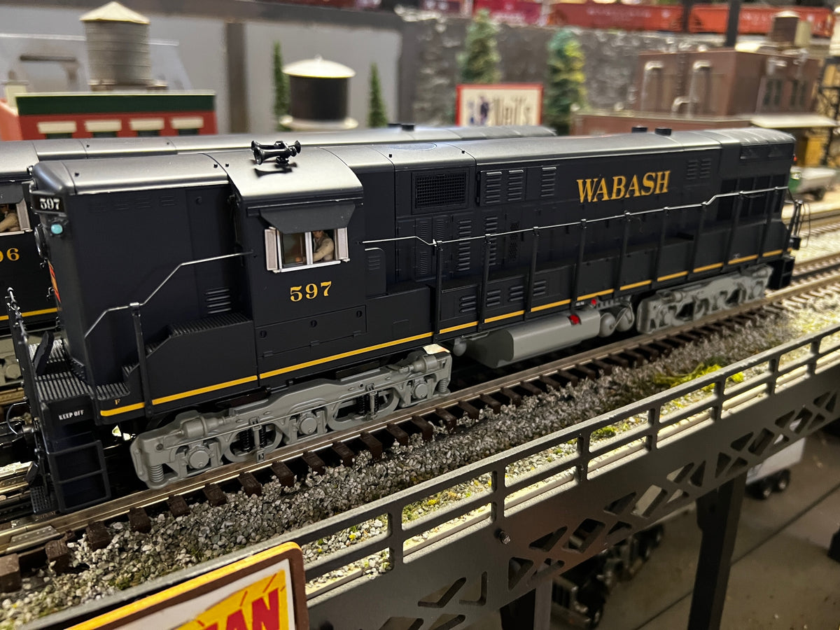 MTH 20-21704-1 - FM Train Master Diesel Engine "Wabash" #596 w/ PS3 (Hi-Rail Wheels) - Custom Run for MrMuffin'sTrains - MrMuffin'sTrains