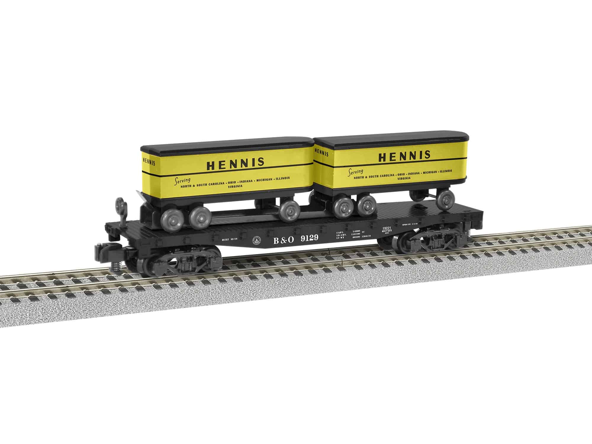 Lionel L-1919221 A/F Hennis / B&O TOFC Flatcar #9129