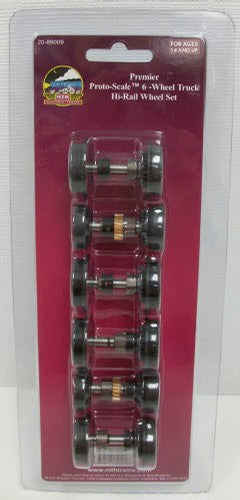 MTH 20-89009 - Proto-Scale 3-2T 6-Wheel Truck Hi-Rail Wheel Set Kit