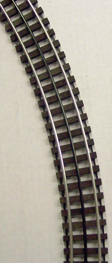 GarGraves WT-89-101 - Phantom - 89" Curve Track w/ Wood Ties - Tinplated Outside Rails