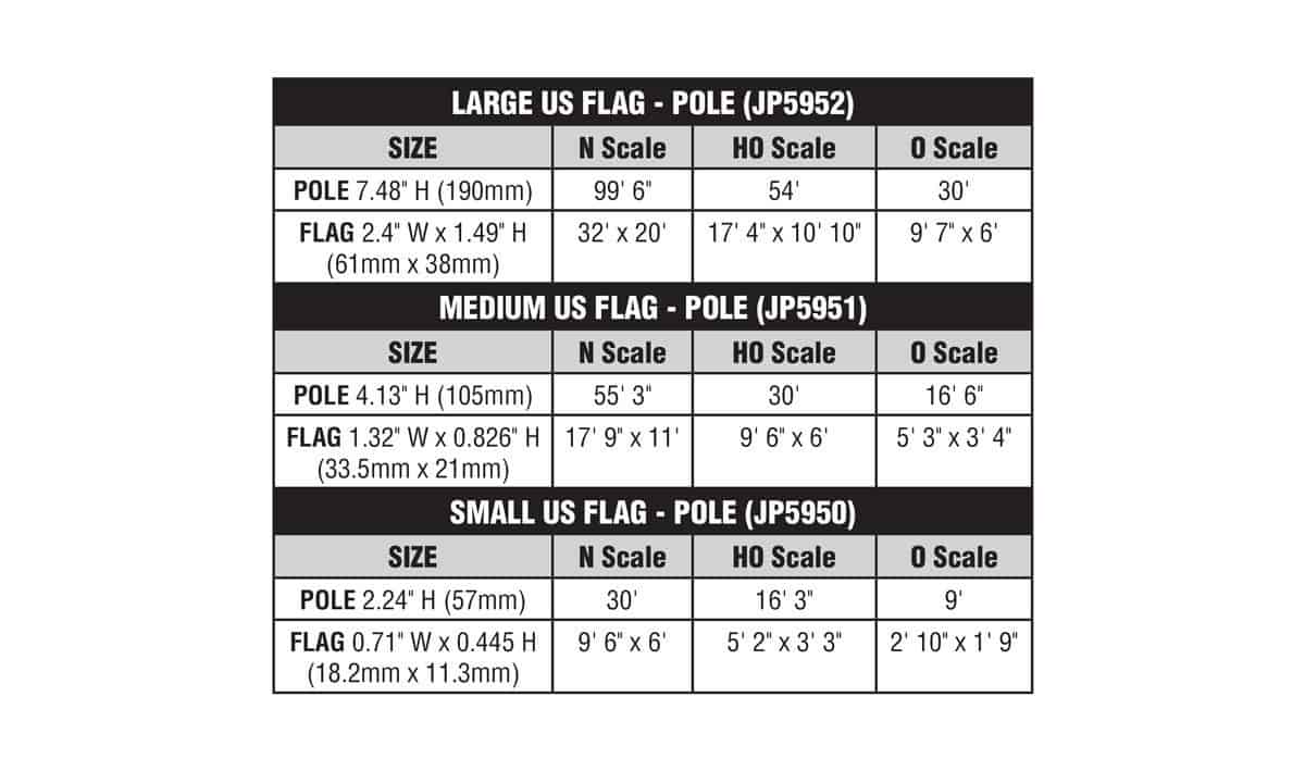 Woodland Scenics JP5950-JP5952 - US Flag - Pole