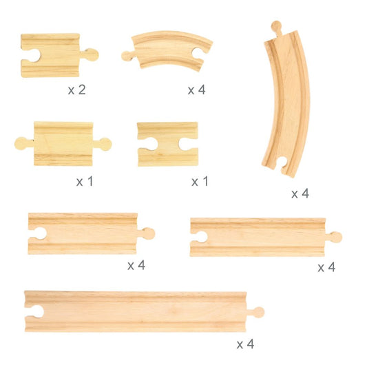 BigJigs BJT057 - Curves & Straights Expansion Pack - MrMuffin'sTrains