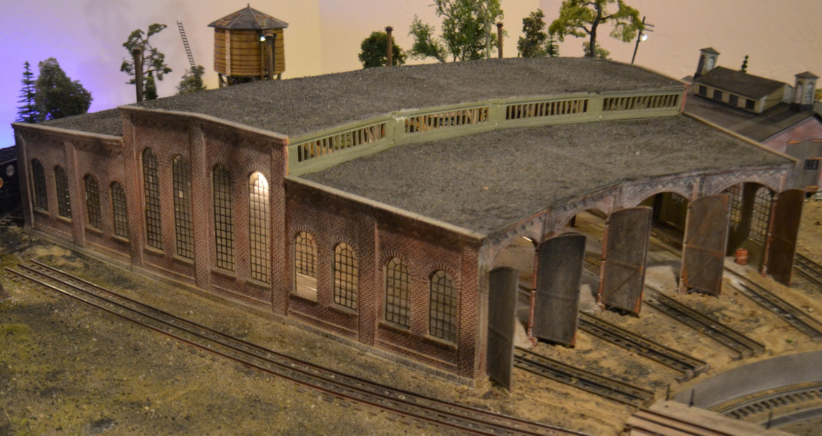 Korber Models #304 - O Scale - 3 Stall Roundhouse Kit - MrMuffin'sTrains