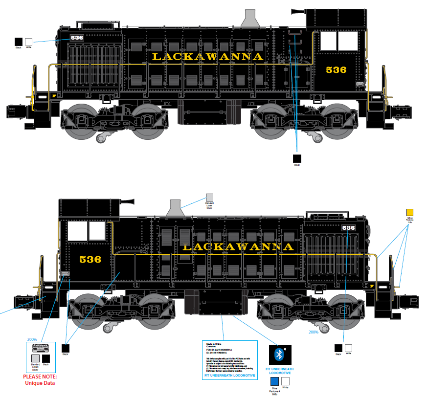 Lionel 2433920 - Legacy ALCo S2 Diesel Locomotive "Lackawanna" #536 - Custom Run for MrMuffin'sTrains