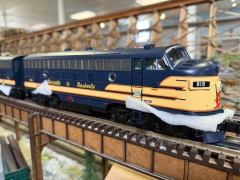 MTH - Premier - F-7 A/B Diesel Engine Set "Louisville & Nashville" #819 / #710 w/ PS3 Set #2 (Blue) - Custom Run for MrMuffin'sTrains