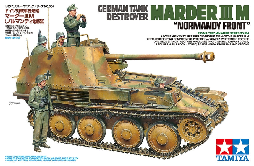 Tamiya 35364 - German Tank Destroyer Marder III M Normandy Front - 1/35 Scale Model Kit