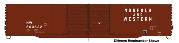 Walthers HO 910-3409 - Mainline - 60' Pullman-Standard Double Door Auto Parts Boxcar "Norfolk & Western" #600622