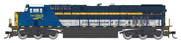 Walthers HO 910-10226 - Mainline - GE ES44AC Evolution Series GEVO Diesel Engine "CSX" #1869 (Chesapeake & Ohio Heritage) Standard DC