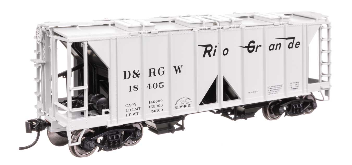 Walthers HO 910-49711 - Mainline - ACF 1958 Cu Ft Covered Hopper Car "Denver & Rio Grande Western" #18405