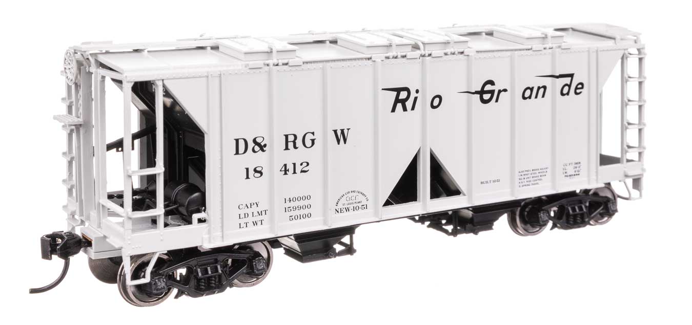Walthers HO 910-49712 - Mainline - ACF 1958 Cu Ft Covered Hopper Car "Denver & Rio Grande Western" #18412