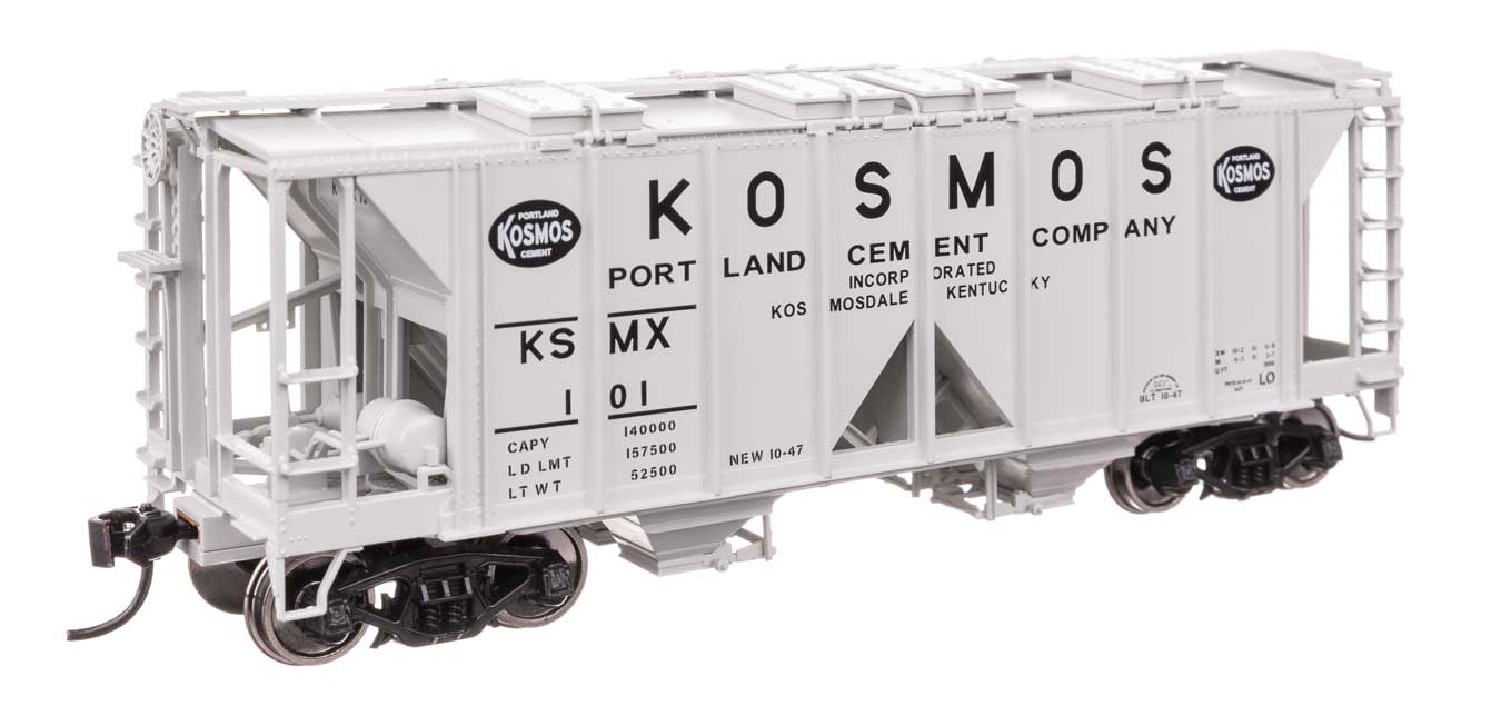 Walthers HO 910-49720 - Mainline - ACF 1958 Cu Ft Covered Hopper Car "Kosmos Cement" #KSMX 101