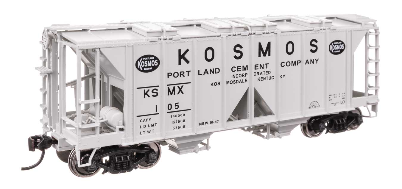 Walthers HO 910-49721 - Mainline - ACF 1958 Cu Ft Covered Hopper Car "Kosmos Cement" #KSMX 105
