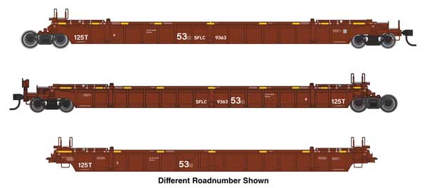 Walthers HO 910-55824 - Mainline - NSC Articulated 3-Unit 53' Well Car "Santa Fe" #9285 (SFLC)