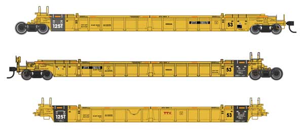 Walthers HO 910-55826 - Mainline - NSC Articulated 3-Unit 53' Well Car "TTX" #785570