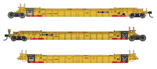 Walthers HO 910-55829 - Mainline - NSC Articulated 3-Unit 53' Well Car "TTX" #786942
