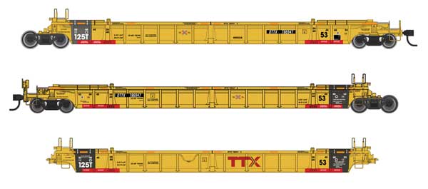 Walthers HO 910-55832 - Mainline - NSC Articulated 3-Unit 53' Well Car "TTX" #786947