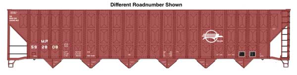 Walthers HO 910-56357 - Mainline - 73' Greenville 7,000 Cubic Foot Wood Chip Hopper "Missouri Pacific" #592985