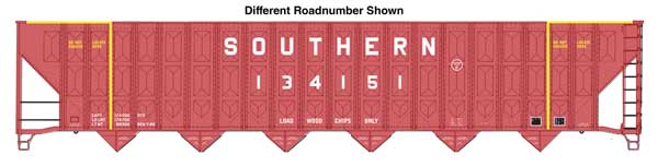 Walthers HO 910-56367 - Mainline - 73' Greenville 7,000 Cubic Foot Wood Chip Hopper "Southern" #134343
