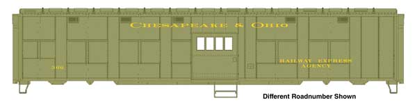 Walthers HO 920-10842 - Proto - 50' Express Boxcar "Chesapeake & Ohio" #373 (C&O-Style Troop Sleeper Conversion) Green