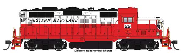 Walthers HO 920-17709 - Proto - EMD GP9 Low Nose Diesel Locomotive "Western Maryland" #39 (red, white, black) Standard DC