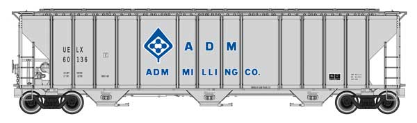 Walthers HO 920-106170 - Proto - 55' Evans 4780 Covered Hopper "ADM-Milling" #60136 (UELX)