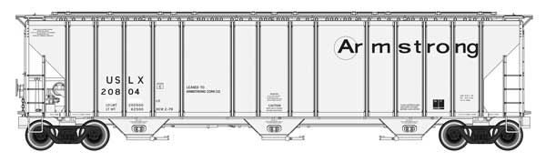 Walthers HO 920-106174 - Proto - 55' Evans 4780 Covered Hopper "Armstrong" #20804 (USLX)