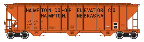 Walthers HO 920-106194 - Proto - 55' Evans 4780 Covered Hopper "Hampton Co-op" #26261 (USLX)