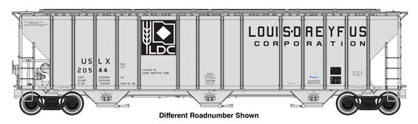 Walthers HO 920-106199 - Proto - 55' Evans 4780 Covered Hopper "Louis Dreyfus" #20573 (USLX)