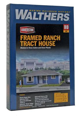 Walthers HO 933-3775 - Cornerstone -Framed Ranch Tract House Building Kit